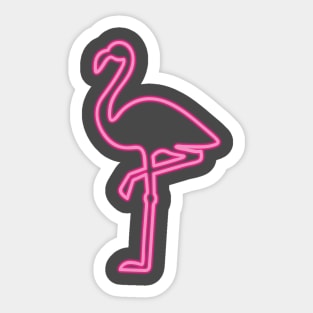 80's Gift 80s Retro Neon Sign Pink Flamingo Sticker